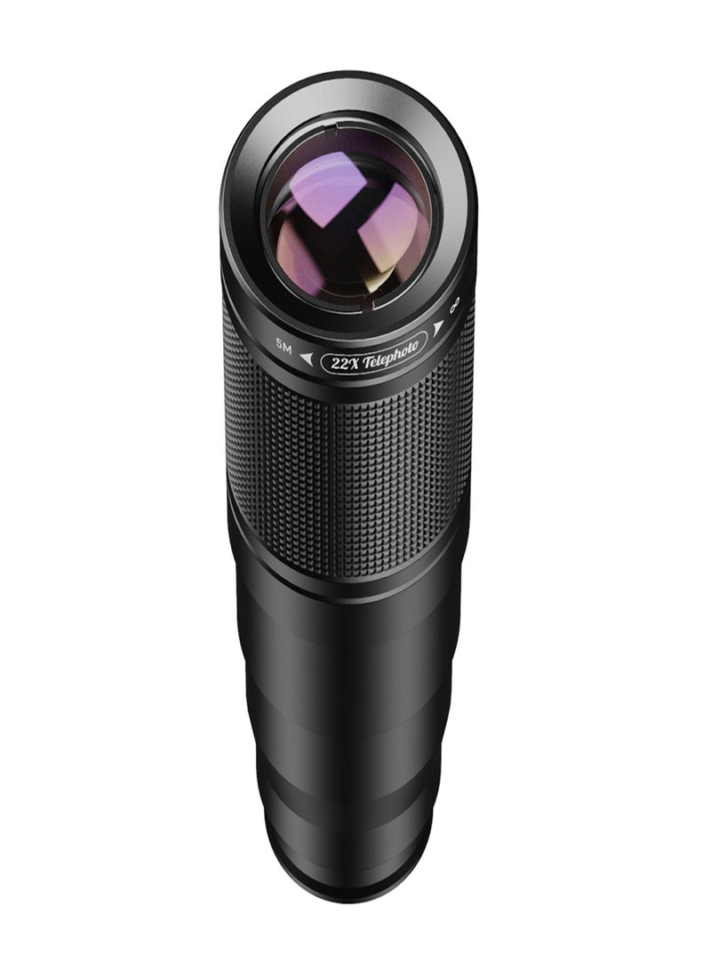 APEXEL APL-22X105-4IN1 Metal Phone Camera Lens 22X Telephoto Lens Fisheye Lens Wide Angle Lens Macro Lens Polarization lens with Tripod Phone Camera Lens Clip - Image 2